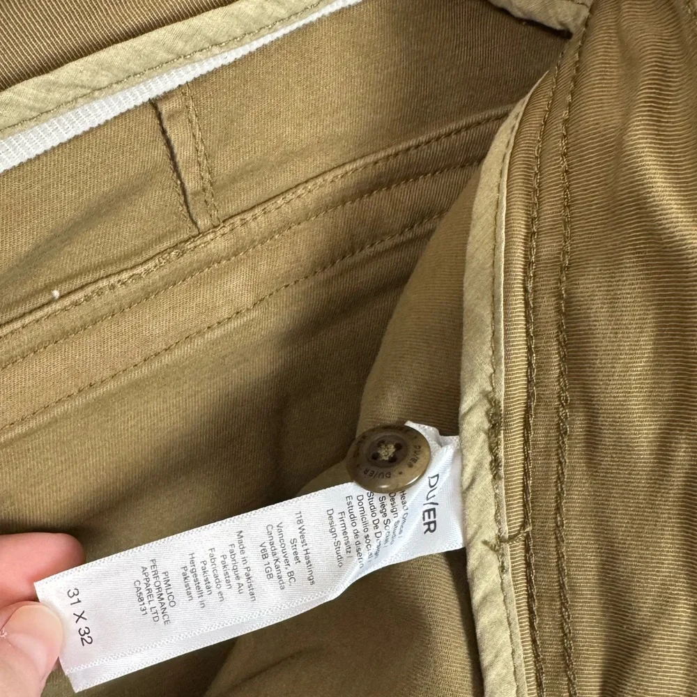 DUER Mens Khaki Pants 31x32